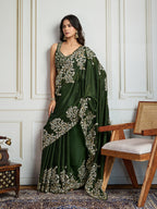 Jyoti Fashion Women's Green Rangoli Silk Embroidered Designer Saree with Blouse | Grocsy