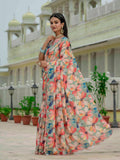 Jyoti Fashion Women's Multicolor Chinon Digital Print with Mirror Saree with Blouse | Grocsy