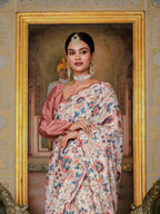 Jyoti Fashion Women's Multicolor Chinon Digital Print with Mirror Saree with Blouse | Grocsy