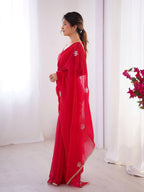 Jyoti Fashion Women's Pink Soft Fendy Embroidered Designer Saree with Blouse | Grocsy