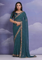 Jyoti Fashion Women's Morpich Coding Sequence Georgette Saree with Blouse | Grocsy