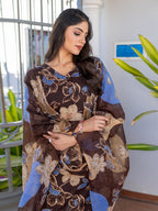 Jyoti Fashion Women's Coffee Cotton Blend Printed Designer Kurta Set with Dupatta | Grocsy