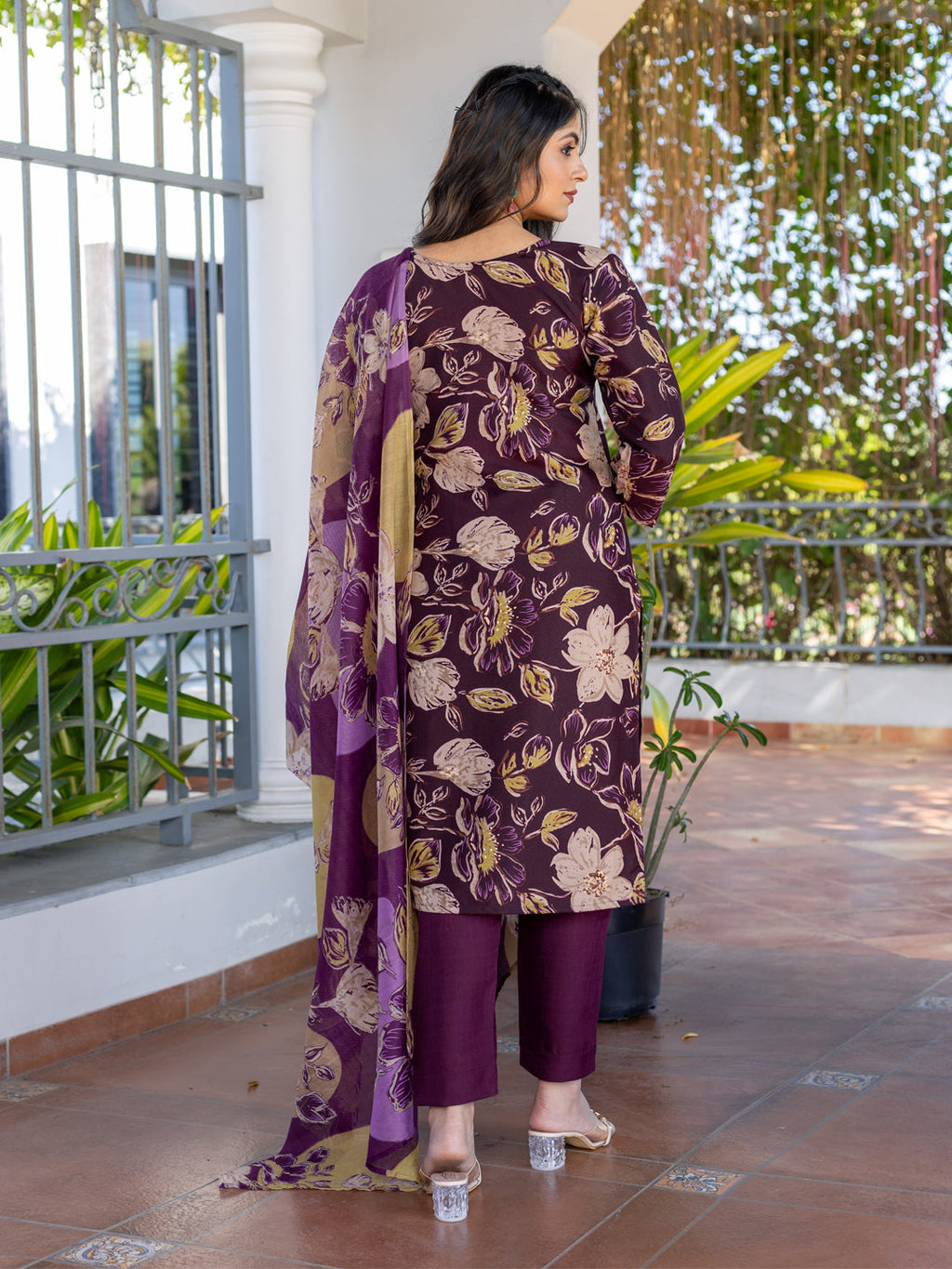 Jyoti Fashion Women's Purple Cotton Blend Printed Designer Kurta Set with Dupatta | Grocsy