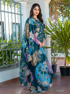 Jyoti Fashion Women's Rama Cotton Blend Printed Designer Kurta Set with Dupatta | Grocsy