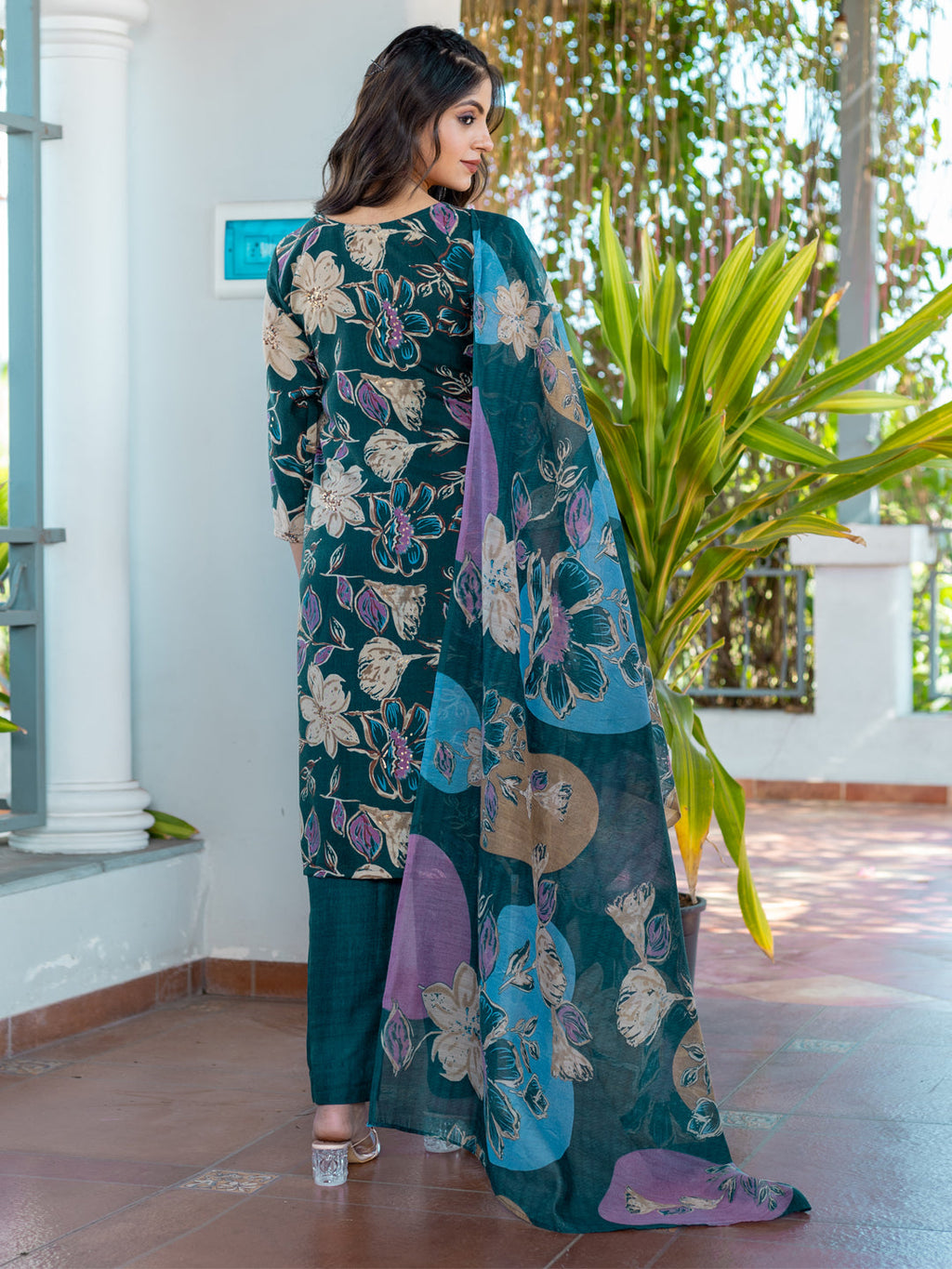 Jyoti Fashion Women's Rama Cotton Blend Printed Designer Kurta Set with Dupatta | Grocsy