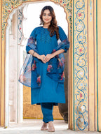 Jyoti Fashion Women's Morpich Silk Handwork Designer Kurta Set with Dupatta | Grocsy