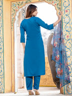 Jyoti Fashion Women's Morpich Silk Handwork Designer Kurta Set with Dupatta | Grocsy