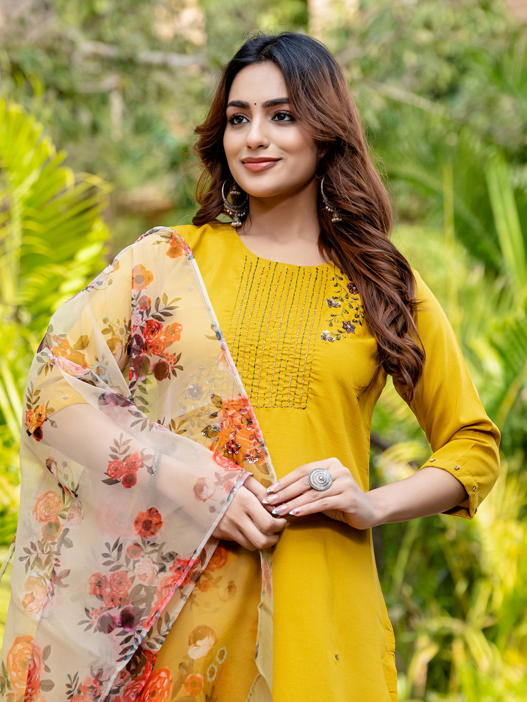 Jyoti Fashion Women's Yellow Silk Handwork Designer Kurta Set with Dupatta | Grocsy