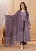 Jyoti Fashion Women's Wine Rayon Printed Designer Kurta Set with Dupatta | Grocsy