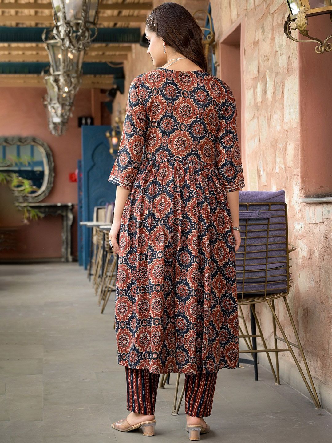 Jyoti Fashion Women's Maroon Rayon Printed Designer Kurta Set with Dupatta | Grocsy