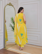 Jyoti Fashion Women's Yellow Rayon Printed Designer Kurta Set with Dupatta | Grocsy