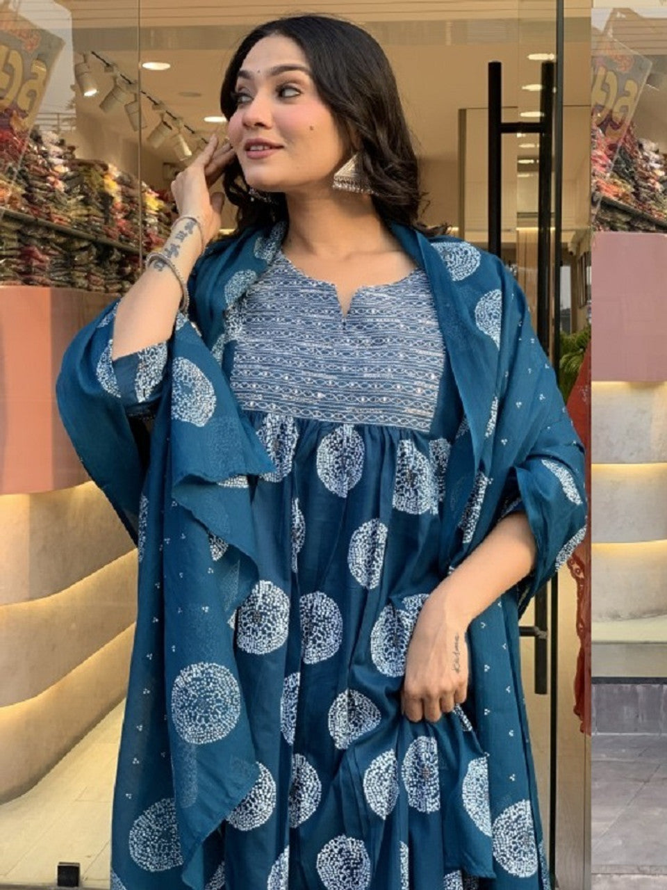 Jyoti Fashion Women's Morpich Rayon Embroidered Designer Kurta Set with Dupatta | Grocsy