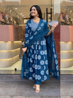 Jyoti Fashion Women's Morpich Rayon Embroidered Designer Kurta Set with Dupatta | Grocsy