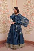 Jyoti Fashion Women's Rama Star Georgette Sequins Zari Embroidered Anarkali Set With Dupatta | Grocsy