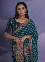 Jyoti Fashion Women's Morpich Coding Sequence Georgette Saree with Blouse | Grocsy