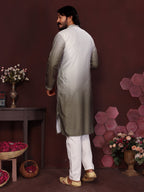 Jyoti Fashion Men's Mehendi Sequins Embroidered Kurta with Pajama | Grocsy