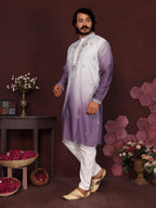 Jyoti Fashion Men's Jamuni Sequins Embroidered Kurta with Pajama | Grocsy