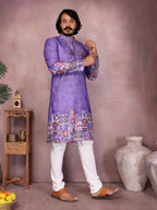 Jyoti Fashion Men's Jamuni Sequins Embroidered Kurta with Pajama | Grocsy
