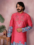 Jyoti Fashion Men's Gajri Sequins Embroidered Kurta with Pajama | Grocsy