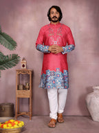 Jyoti Fashion Men's Gajri Sequins Embroidered Kurta with Pajama | Grocsy
