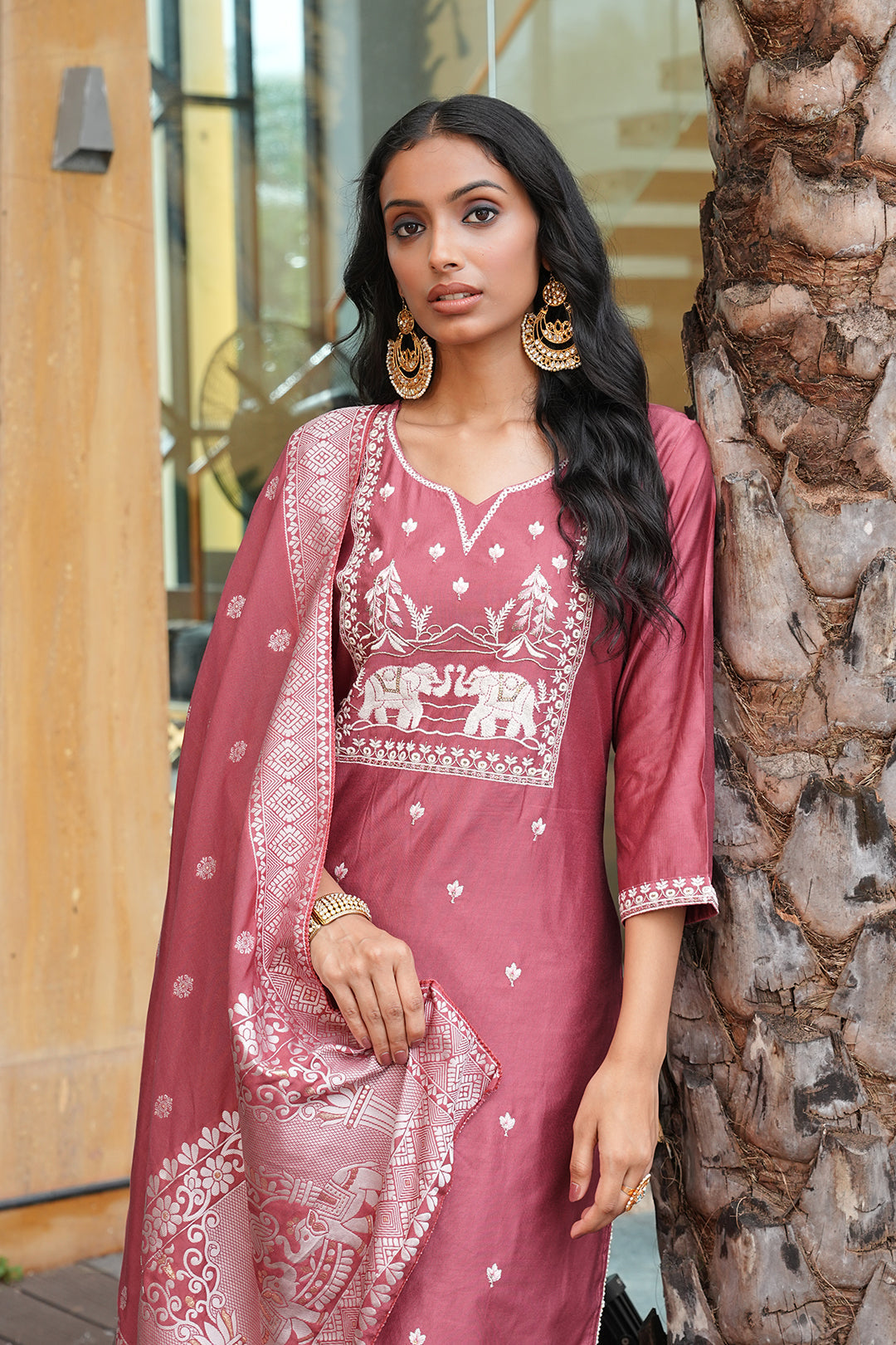 Jyoti Fashion Peach Vatican Embroidered Designer Kurta Set with Dupatta | Grocsy