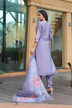 Jyoti Fashion Grey Vatican Embroidered Designer Kurta Set with Dupatta | Grocsy