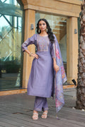 Jyoti Fashion Grey Vatican Embroidered Designer Kurta Set with Dupatta | Grocsy