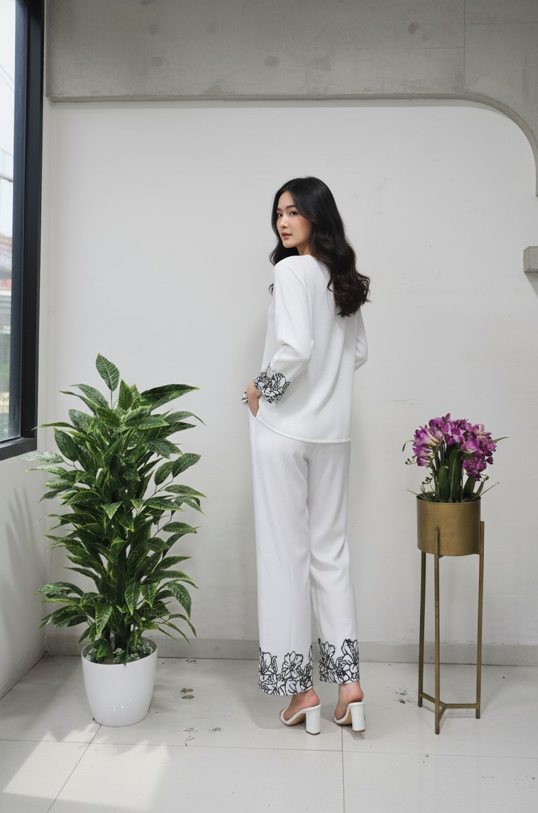 Jyoti Fashion White Bindu Bubbal Embroidered Designer Kurta Set | Grocsy