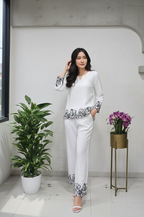 Jyoti Fashion White Bindu Bubbal Embroidered Designer Kurta Set | Grocsy