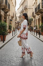 Jyoti Fashion White Cotton Printed Designer Kurta Set | Grocsy