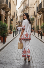 Jyoti Fashion White Cotton Printed Designer Kurta Set | Grocsy