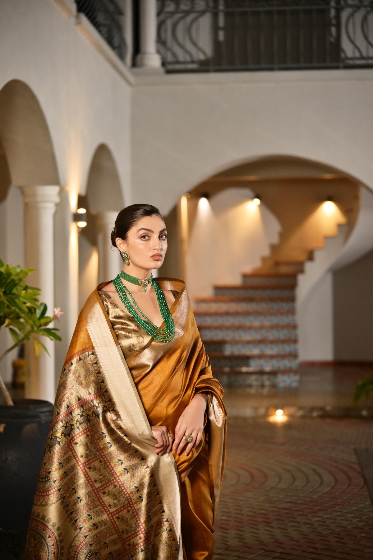 Jyoti Fashion Women's Mustard Soft Khadi Raw Silk Zari Woven Saree with Blouse | Grocsy