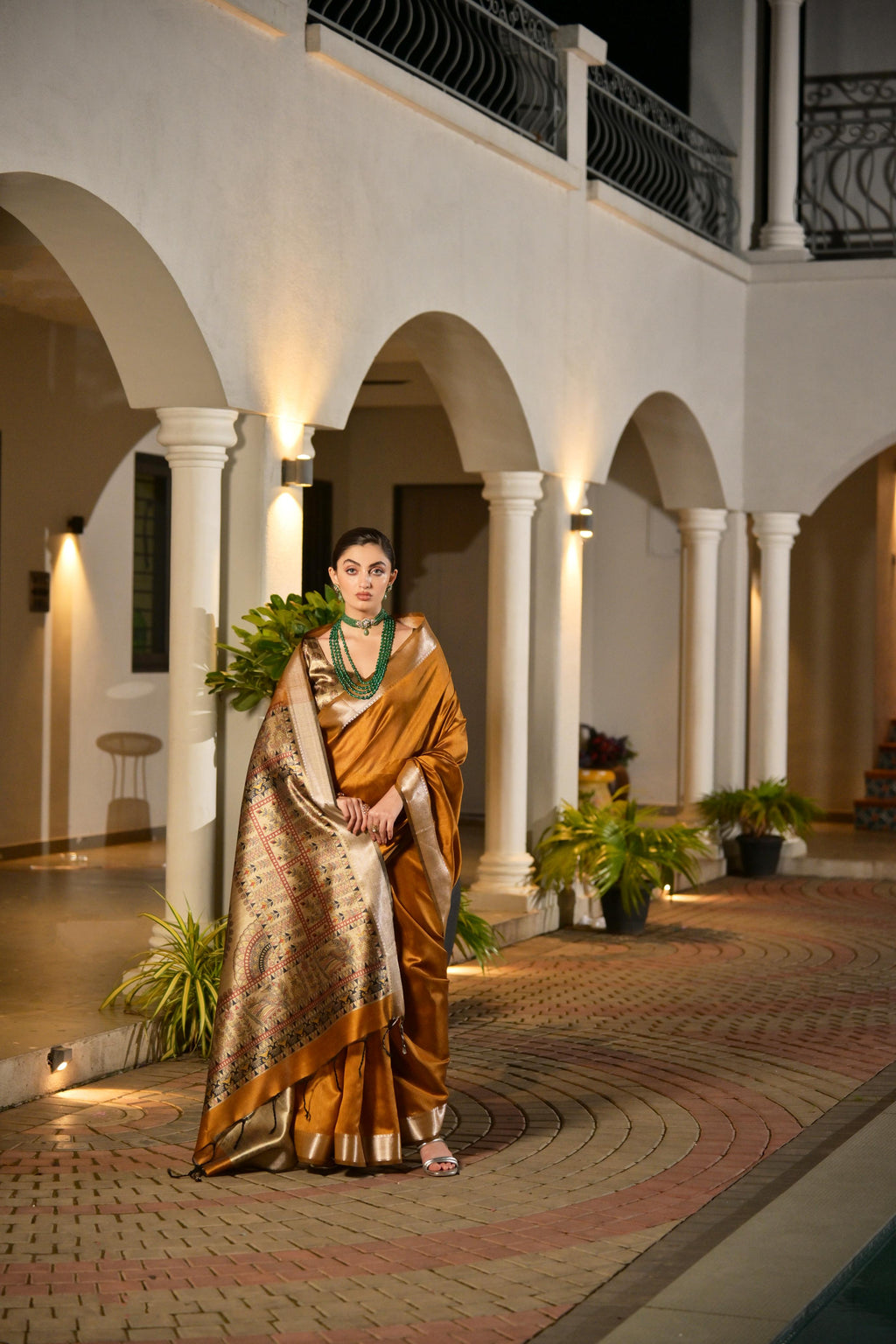 Jyoti Fashion Women's Mustard Soft Khadi Raw Silk Zari Woven Saree with Blouse | Grocsy