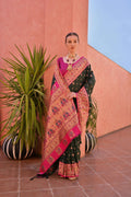 Jyoti Fashion Women's Bottle Green Paithani Silk Zari Woven Saree with Blouse | Grocsy