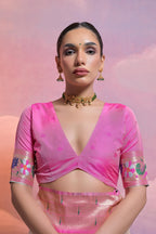Jyoti Fashion Women's Baby Pink Paithani Silk Zari Woven Saree with Blouse | Grocsy