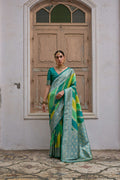 Jyoti Fashion Women's Multicolor Banarasi Silk Zari Woven Saree with Blouse | Grocsy