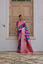 Jyoti Fashion Women's Multicolor Banarasi Silk Zari Woven Saree with Blouse | Grocsy
