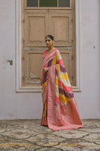 Jyoti Fashion Women's Multicolor Banarasi Silk Zari Woven Saree with Blouse | Grocsy