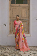 Jyoti Fashion Women's Multicolor Banarasi Silk Zari Woven Saree with Blouse | Grocsy
