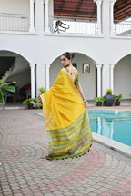 Jyoti Fashion Women's Yellow Khadi Raw Silk Meena Weaving Patola Saree with Blouse | Grocsy