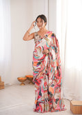 Jyoti Fashion Women's Multicolor Chinon Digital Printed Designer Saree with Blouse | Grocsy
