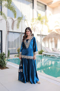Jyoti Fashion Rama ICE Velvet Embroidered Designer Kurta Set with Batwa | Grocsy