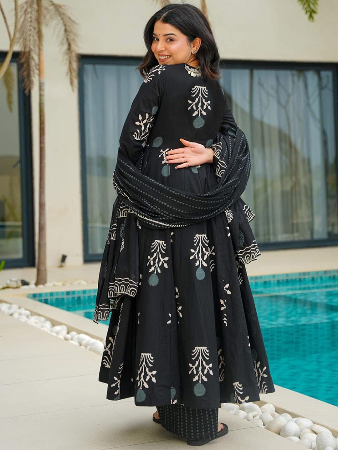 Jyoti Fashion Black Rayon Printed Designer Kurta Set With Dupatta | Grocsy