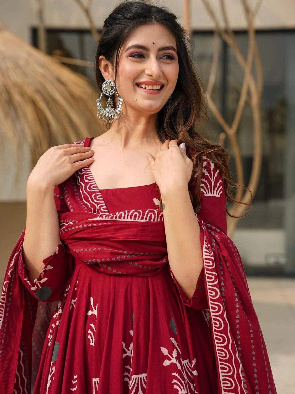 Jyoti Fashion Maroon Rayon Printed Designer Kurta Set With Dupatta | Grocsy