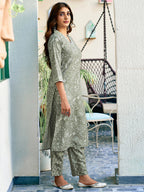 Jyoti Fashion Pista Rayon Printed Designer Kurta Set With Dupatta | Grocsy