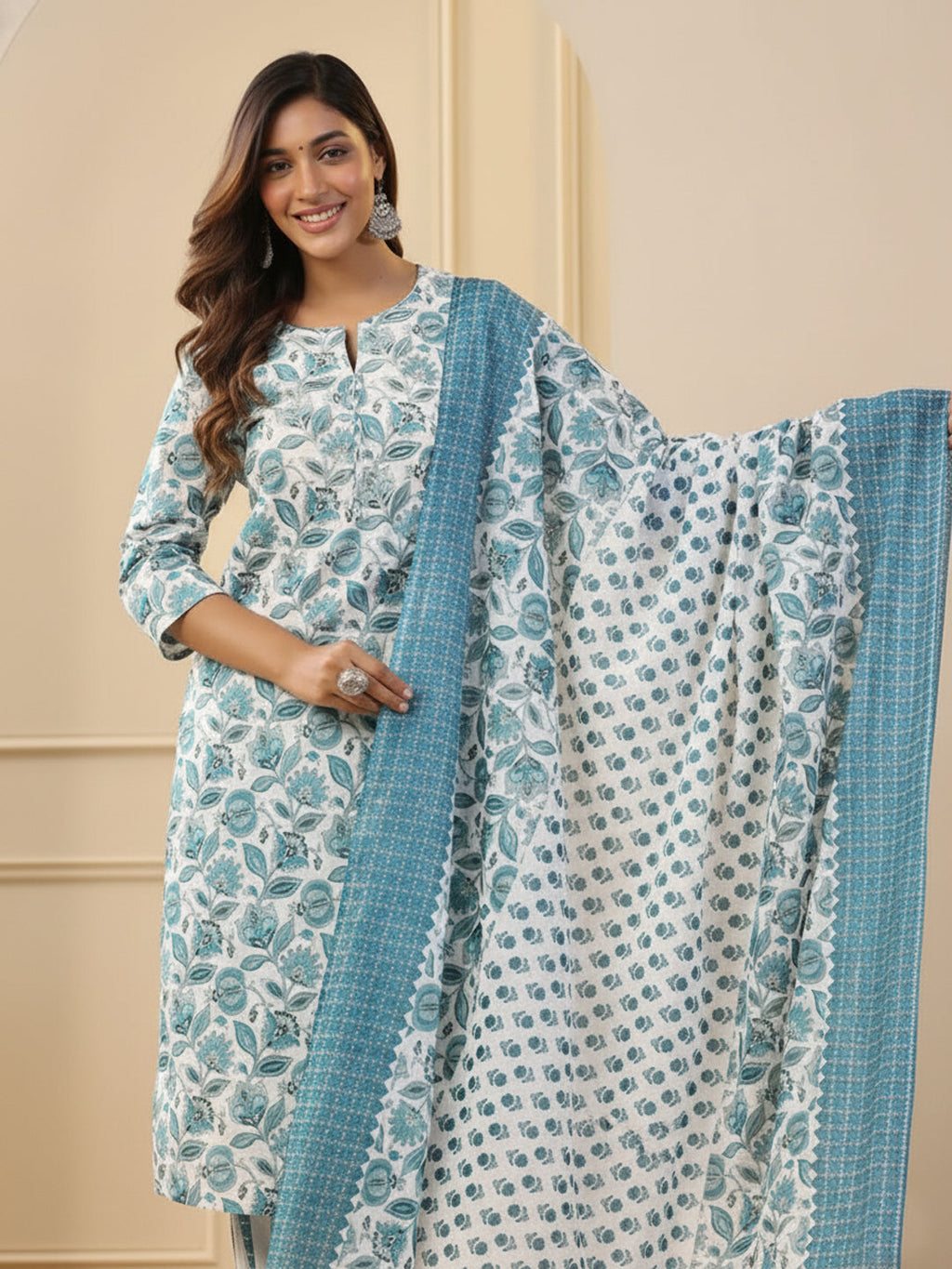 Jyoti Fashion White Rayon Printed Designer Kurta Set With Dupatta | Grocsy