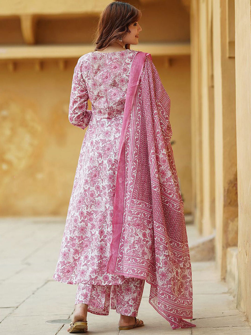 Jyoti Fashion Baby Pink Rayon Printed Designer Kurta Set With Dupatta | Grocsy