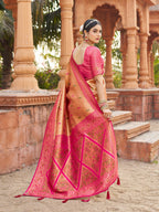 Jyoti Fashion Women's Mustard Soft Banarasi Silk Zari Woven Saree with Blouse | Grocsy
