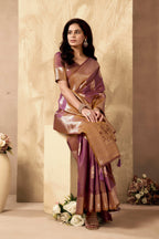 Jyoti Fashion Women's Wine Silk Zari Woven Saree with Blouse | Grocsy