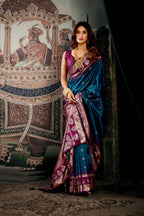 Jyoti Fashion Women's Morpich Soft Silk Zari Woven Saree with Blouse | Grocsy